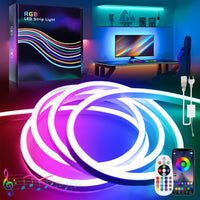 1 x RAW Customer Returns BAGZY Neon LED Strip, RGB 10M Neon LED Strip 230V Outdoor IP65 Waterproof Flexible, with Remote Control, Bluetooth App Control DIY Light Strip, with Power Supply, Music Sync, for Indoor Outdoor - RRP €99.99