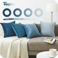 1 x RAW Customer Returns Topfinel 40x40 cushion cover blue set of 4 velvet cushion covers cushion cover decorative cushion cover sofa cushion decorative cushion decoration for sofa bedroom living room balcony children fluffy color gradient - RRP €19.52