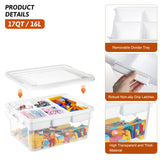 1 x RAW Customer Returns Greentainer storage boxes with lid for building blocks, tools, crafts, colored pencils, stackable boxes, toy storage box made of plastic with removable tray, craft storage box - RRP €29.99