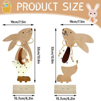 1 x Brand New YIMOJOY 32CM Large Easter Decoration Wooden Rabbits Pack of 2 Easter Decoration Stand Easter Bunny Wooden Table Decoration Spring Easter Decoration Easter Gift - RRP €30.0