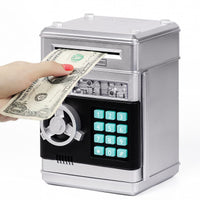 1 x RAW Customer Returns Highttoy money box for children 3-12 years, electronic money box safe children s safe with code ATM coins money saving box money box piggy bank children gifts silver - RRP €26.21