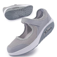 1 x RAW Customer Returns Git-up Women s Walking Shoes with Velcro Closure Lightweight Nursing Sneakers in Breathable Mesh Memory Foam Air Cushion Shoes, Gray 40 - RRP €39.99