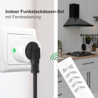 1 x RAW Customer Returns UCOMEN wireless sockets with remote control, 5 sockets with 2 remote controls, 16A 3680W wireless socket set range 30m, wireless switch set self-learning function for household appliances, white - RRP €36.68