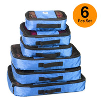 2 x RAW Customer Returns ANSIO Packing Cubes, Travel Luggage Organizer Set, Travel Cubes, Compression Bags Suitcase, Value Set for Travel and Household Storage, Small, Medium, Large, XL - 6 Piece Set - Blue - RRP €41.84