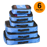 2 x RAW Customer Returns ANSIO Packing Cubes, Travel Luggage Organizer Set, Travel Cubes, Compression Bags Suitcase, Value Set for Travel and Household Storage, Small, Medium, Large, XL - 6 Piece Set - Blue - RRP €41.84