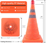 1 x RAW Customer Returns GUARDLEAD Warning Traffic Cone Pylon, 4 Pack, Foldable, Multi-Purpose Pop-Up Reflective Street Parking, Orange Safety Cone 4, 70cm  - RRP €65.22