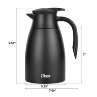 1 x RAW Customer Returns Tiken 1.5L Thermos Flask Stainless Steel Double Wall Vacuum Insulated Coffee Pot Black - RRP €34.61