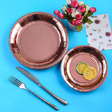 1 x RAW Customer Returns Amycute Disposable Tableware Rose Gold 16 Guests - Paper Plates, Cups, Straws, Napkins, Paper, Decoration, Table, for Rose Gold, Decoration, Party, Birthday, Wedding, Baby Shower, Baptism, Girls, Women, - RRP €20.4