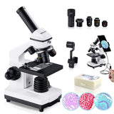 1 x RAW Customer Returns BEBANG 100X-2000X Microscope for Children Adults, Professional Biological Microscopes for Students School Laboratory Home - RRP €109.99