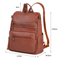 1 x RAW Customer Returns ECOTISH Women s Backpack in Soft Leather Casual School Daypack 2 in 1 as Backpack and Shoulder Bag, Women s Fashion Bag and Shoulder Backpack for School, Shopping, University, High School and Travel Brown  - RRP €27.99