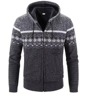 1 x RAW Customer Returns Men s Hoodie With Hood Knitted Sweatshirt Jacket Cardigan - Pullover Leisure Fashion Autumn-Winter Fleece Lining Warm Comfortable Outdoor Men s Hooded Sweater Knitted Pattern Jacket Hoodie Dark Gray L - RRP €39.98