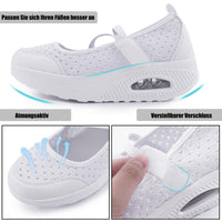 1 x RAW Customer Returns Git-up Women s Walking Shoes with Velcro Breathable Mesh Nurse Shoes Lightweight Memory Foam Air Cushion Sneakers, Sequins-White 36 - RRP €39.99