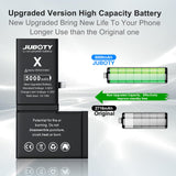 1 x RAW Customer Returns JUBOTY Battery for iPhone X 5000mAh, New Upgrade Li-ion high capacity battery replacement for iPhone X Model A1865 A1901 A1902 with complete professional repair kit - RRP €20.16