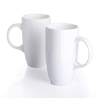 1 x RAW Customer Returns Panbado 2-piece large coffee cups made of white porcelain, 550 ml large capacity cup set, mugs, tea cups, drinking cups with handles for hot drinks, ceramic mugs - RRP €31.25