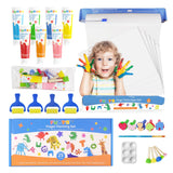 1 x RAW Customer Returns Funto Washable Finger Paint Set, Non-Toxic Finger Paints for Children Art Painting Supplies, Including Finger Painting Paper Roll, Finger Paints, Storage Bag, Brush Set - RRP €33.82