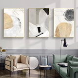 1 x RAW Customer Returns IUNTWEIE Abstract Poster Set of 3 Modern Wall Picture Poster Abstract Geometric Pictures Gold Circular Geometric Canvas Picture Living Room Decoration Without Frame E.40 x 60 cm x 3  - RRP €28.99