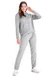 1 x RAW Customer Returns Fashion Women s Tracksuits, Fashionable Women s Tracksuit, Velvet Tracksuit, 2-Piece Sports Suit Grey, L  - RRP €21.99