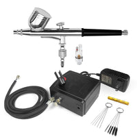 1 x RAW Customer Returns Professional Airbrush Kit with Mini Airbrush Compressor Set, Double Action Airbrush for Painting Modeling Pastry Nail Art Cakes Airbrush - RRP €52.12