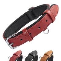 1 x RAW Customer Returns Grand Line Leather Dog Collar, Wide and Thick Collar with Soft Padded, Resistant Adjustable Leather Dog Collar for Small, Medium, Large Dogs Red, XS  - RRP €14.99