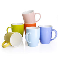 3 x Brand New Panbado, 6-piece set of porcelain cups, 370 ml cup set, coffee cup, milk tea cup for breakfast, drinking cup, colorful modern design for tableware table accessories - RRP €110.97