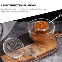 15 x Brand New Cabilock Kitchen Strainer Stainless Steel Colander Pasta Strainer Fondue Strainer Ladle Sieve Colander Drainer Food Strainer Slotted Spoon Skimmer Spoon for Hot Pot Kitchen Baking Cooking 4 Pieces S - RRP €335.85