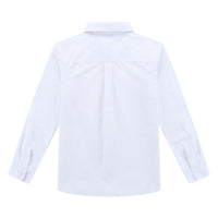 1 x RAW Customer Returns BIENZOE Boys School Uniform Long Sleeve Button Down Oxford Shirt White Size 12 - RRP €21.99