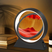 1 x RAW Customer Returns Ulikey Sand Pictures for Rotating, 3D Dynamic Sand Picture with LED Light, 10 Inch Moving Sand Art, Flowing Sand Art for Adults Children, Moving Sand Art Picture Landscape Black and Red  - RRP €36.29