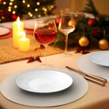 1 x RAW Customer Returns NAKIHOUSE Set of 12 Christmas Round Beige Placemats, Woven Placemats, Washable Placemats with Coasters, Heat-Resistant Non-Slip Placemats for Weddings, Festivals, 34 cm - RRP €15.12