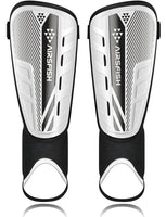 1 x RAW Customer Returns Shin guards children s football certified Airsfish shin guards for football with ankle protection, adjustable strap, football equipment for boys and girls, high-strength shin guards - RRP €18.67