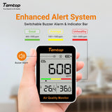 1 x RAW Customer Returns Temtop CO2 Meter, Indoor Air Quality Monitor Portable CO2 Detector, 3-in-1 CO2 Monitor Temperature Humidity and CO2 Value  - RRP €54.49