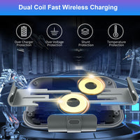 1 x RAW Customer Returns Olycism 15W Dual Coils QC 3.0 Fast Wireless Charger Car Phone Holder With Charging Function for Z Fold 5 4 3 Car Mount Qi Wireless Car Chargers for Air Vent for Galaxy Z Flip USB - RRP €43.99