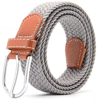 1 x Brand New Goliton Canvas Elastic Fabric Woven Stretch Braided Belt Grey  - RRP €21.6