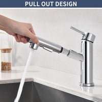 1 x RAW Customer Returns HOMELODY kitchen bathroom faucet, kitchen faucet with pull-out shower, sink faucet with pull-out dual spray head, 120 rotatable kitchen mixer tap, kitchen faucet brass - RRP €62.26