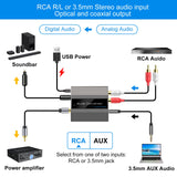 1 x RAW Customer Returns VEDINDUST Analog to Digital Audio Converter Analog Digital Converter R L RCA 3.5mm AUX to Digital Coaxial Toslink Optical AD Converter for PS4 PS5 Blu-ray DVD Xbox AV Amp - RRP €21.99