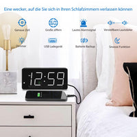 1 x RAW Customer Returns Eachui LED digital alarm clock with large numbers, alarm clock with charging station, brightness and volume adjustable, snooze, 12 24HR, digital clock mains operated - RRP €19.99