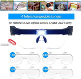 1 x RAW Customer Returns  with light USB, head es for glasses wearers,  1.5X, 2.5X, 3.5X, 5X magnification, head  reading magnifier with LED lighting reading  set for reading hobbies crafts glasses magnifier - RRP €24.19