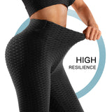 1 x RAW Customer Returns Oielai Tik Tok Women s Sports Leggings, High Waist Push Up Boom Booty Leggings with Tummy Control, Long Sports Pants, Fitness Pants, Yoga Leggings for Women Girls, Black, L - RRP €19.31