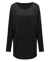 1 x RAW Customer Returns ZANZEA Women Loose Asymmetric Jumper Sweatshirt Pullover Blouse Tops Oversize Tops Black L - RRP €26.21