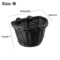 1 x Brand New AVASTA Wicker Children s Bicycle Basket for 18 20 22 Inch Girls and Boys Bicycle, Children s Bicycle Accessories, Size S, Black - RRP €18.99