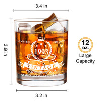 11 x Brand New LIGHTEN LIFE 31 birthday gifts for men,1993 whiskey glass in valuable wooden box,360 ml whiskey bourbon glass for 31 year old father,husband,boyfriend-360 ml - RRP €164.89