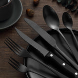 1 x RAW Customer Returns BEWOS 36-piece black cutlery set with steak knife service for 6, premium stainless steel cutlery sets for home and kitchen, high-quality knife-spoon-fork cutlery set, highly polished, dishwasher safe - RRP €41.34