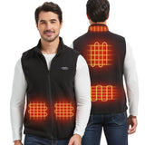 1 x RAW Customer Returns Techstuph Fleece Heated Vest Men, 3 Levels Adjustable 5 Heating Zones Heated Vest Heated Jacket for Outdoor Riding Skiing Fishing Battery Not Included  - RRP €59.99