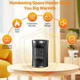 1 x RAW Customer Returns Fan heater energy saving, Hombasing 1500W 3 heating modes ceramic electric heater, 70 heat dissipation, overheating and tipping protection, quiet heater for use in the office, living room, bedroom - RRP €12.99