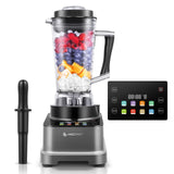 1 x RAW Customer Returns AMZCHEF 8-IN-1 Multifunction Chopper Blender with Touch LCD 2000W Blender with 8 Menus and 10 Speeds 2L Blender for Ice Crusher, Ice Cream, Smoothie, Extract, Puree, Sauce Grey - RRP €199.99