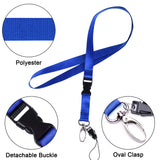 1 x RAW Customer Returns Wisdompro 2-Piece Plastic Badge Holder with 58cm Detachable Neck Key Ring, Waterproof PVC Double-Sided Neck Badge Holder, Badge Card Holder for Nurse, Employees, Black Blue Vertical  - RRP €7.01