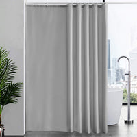 1 x RAW Customer Returns Extra long shower curtain for the bathroom, anti-mold textile bath curtain for the bathtub and shower, curtain made of antibacterial washable fabric with 12 hooks, extra large gray 200x240cm. - RRP €21.89