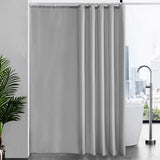 1 x RAW Customer Returns Extra long shower curtain for the bathroom, anti-mold textile bath curtain for the bathtub and shower, curtain made of antibacterial washable fabric with 12 hooks, extra large gray 200x240cm. - RRP €21.52