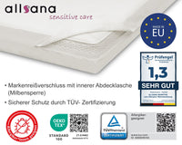 1 x RAW Customer Returns Allsana allergy mattress cover for topper 160x200x8 cm Anti-mite encasing topper Mite protection for people with house dust allergies allergen-proof intermediate cover for the mattress topper T V tested - RRP €50.32