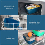 1 x RAW Customer Returns Greentainer Salad Container Made of PP, Go To Lunch Box with 5 Compartments, Bento Box with Fruit Container for Children Adults, 2L Leak-Proof Salad Bowl, Dishwasher and Microwave Safe Blue  - RRP €15.41