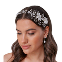 1 x Brand New Elegant pearl flower hair accessories for weddings and events - Versatile headpiece for photography, parties and daily use - RRP €18.0